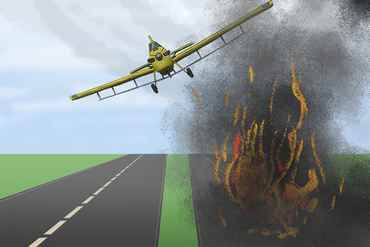 The pilot switched her landing (Switzerland) from the runway that was burning (Bern).